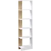 Image de HOMCOM Bibliothèque Étagère de Rangement 45 x 21 x 170 cm Blanc et Chêne