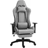 Image de Vinsetto Fauteuil de Bureau Chaise de Bureau Manager Grand Confort Repose-Pied tétière + Coussin lombaires intégrés Dossier inclinable accoudoirs réglables Lin Gris