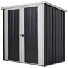 Image de Outsunny Abri de Jardin - cabane de Jardin 1,09 m² - cabanon Rangement Outils 2 Portes verrouillables - dim. 147L x 86l x 134H cm - tôle d'acier Noir Blanc
