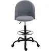 Image de Vinsetto Chaise de Bureau Assise Haute Réglable Lin 105-125H cm Gris