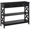 Image de HOMCOM Table de Console Néo-Rétro 2 Tiroirs 100L x 30.5l x 80H cm Noir
