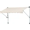 Image de Outsunny Store banne Manuel rétractable 4L x 1,2l m Auvent Téléscopique sans Perçage Inclinaison et Hauteur réglable Installation Rapide métal alu Polyester Anti-UV Kaki