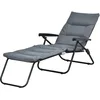 Image de Outsunny Bain de Soleil Pliable transat inclinable 6 Positions Grand Confort avec Matelas + accoudoirs Acier Polyester Gris