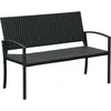 Image de Outsunny Banc de Jardin 2 Places Style Cosy Chic résine tressée 4 Fils Imitation rotin Noir