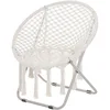 Image de Outsunny Loveuse Fauteuil Rond de Jardin Fauteuil Lune papasan Pliable Grand Confort macramé Coton Polyester Beige