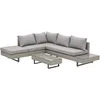 Image de Outsunny Salon de Jardin extérieur d'angle 5 Places Design Contemporain Coussins déhoussables Table Basse Acier époxy résine tressée Grise