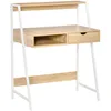 Image de HOMCOM Bureau Secrétaire Bureau Informatique Style Néo-Rétro Chêne Clair