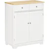 Image de HOMCOM Meuble de Rangement Buffet Salon Blanc Bois Naturel
