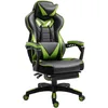 Image de Vinsetto Chaise Gaming Ergonomique, Fauteuil de Bureau Confortable avec Repose-Pied, Appuie-Tête et Coussin Lombaire, Hauteur Réglable, Noir et Vert