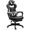 Image de Vinsetto Chaise Gaming Ergonomique, Fauteuil de Bureau Confortable avec Repose-Pied, Appuie-Tête et Coussin Lombaire, Hauteur Réglable, Noir et Blanc