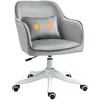 Image de HOMCOM Chaise de Bureau Velours Fauteuil Bureau massant Coussin Lombaire intégré Hauteur réglable pivotante 360° Gris Clair