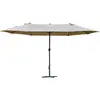 Image de Outsunny Parasol de jardin XXL avec pied en croix parasol grande taille 4,6L x 2,7l x 2,4H cm ouverture fermeture manivelle acier polyester haute densité café