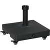 Image de Outsunny Pied de Parasol Base de lestage Parasol carré 4 roulettes dim. 45L x 45l x 39H cm HDPE Noir