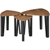 Image de HOMCOM Ensemble de 3 Tables Basses gigognes encastrables Style Industriel piètements métal Noir en épingle Plateaux Aspect Bois de Noyer