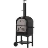 Image de Outsunny Four à Pizza Extérieur au Charbon de Bois - Cheminée Noir Gris