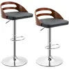 Image de HOMCOM Lot de 2 Tabourets de Bar Design Contemporain Noir Bois