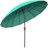 Image de Outsunny Parasol droit parasol de jardin inclinable rond avec 18 baleines manivelle mât en métal fibre de verre Ø 2,5 m polyester haute densité vert