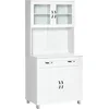 Image de HOMCOM Buffet Haut Cuisine, Armoire de Cuisine, Tiroir, 80x48x170cm, Blanc