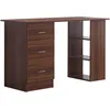 Image de HOMCOM Bureau d'ordinateur avec 3 tiroirs et 3 étagères Ouvertes, 120x49x72cm, Bureau avec Rangement réversible, Style Moderne, Table Informatique pour Chambre, Petit Espace, télétravail, Noyer