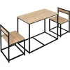 Image de HOMCOM Ensemble Table et chaises de Salle à Manger Noir Aspect Chêne Clair