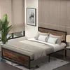 Image de HOMCOM Cadre de Lit Double avec Sommier 200 x 160 cm Aspect Bois Foncé