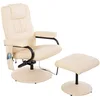 Image de HOMCOM Fauteuil de Massage et Relaxation électrique pivotant inclinable avec Repose-Pied revêtement synthétique Beige