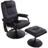 Image de HOMCOM Fauteuil de Massage et Relaxation électrique pivotant inclinable avec Repose-Pied revêtement synthétique Noir