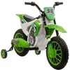 Image de HOMCOM Moto Cross Électrique Enfant 12V 3-6 Ans 106,5 x 51,5 x68 cm Vert