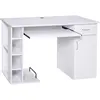 Image de HOMCOM Bureau Informatique Multi-Rangements 120 x 60 x 74 cm Blanc
