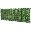 Image de Outsunny Haie Artificielle Feuilles de Laurier Brise-Vue Jardin 3x1m Vert