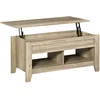 Image de HOMCOM Table Basse Plateau Relevable 105x50x49-62,5cm Aspect Chêne Clair