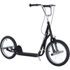 Image de HOMCOM Trottinette patinette Grandes Roues pneumatiques Ø 41 cm Hauteur Guidon réglable béquille pegs Inclus Acier Noir