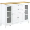 Image de HOMCOM Buffet Salon, 1 Placard Double Porte, 2 Tiroirs, 120x40x90cm, Blanc