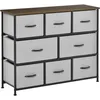 Image de HOMCOM Commode Chiffonnier Meuble de Rangement 8 tiroirs Pliables en Tissu 100 x 30 x 78,5 cm Gris
