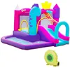 Image de Outsunny Château Gonflable avec Toboggan, Trampoline, Aire de Jeux Piscine et Panier Jusqu'à 3 Enfants +3 Ans gonfleur et Sac de Transport Souffleur 350W Inclus dim. 300L x 270l x 200H cm Multicolore