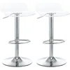 Image de HOMCOM Lot de 2 tabourets de Bar Design Contemporain Assise Acrylique et piètement métal - pivotant 360° - Hauteur réglable avec Repose-Pieds - Transparent
