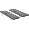 Image de Outsunny Lot de 2 Matelas pour Chaise Longue transat Bain de Soleil avec Sangles d'attache pour Jardin Matelas Uniquement dim.196L x 55l cm Gris foncé