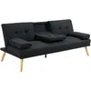 Image de HOMCOM Canapé Convertible 3 Places Dossier Réglable 3 Niveaux Gris
