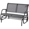 Image de Outsunny Banc à Bascule de Jardin 2 Places Design Contemporain Grand Confort accoudoirs Assise, Dossier Ergonomique Acier textilène Gris