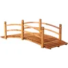 Image de Outsunny Pont de Jardin en Bois Décoration du Jardin dim. 185L x 72l x 58H cm avec Balustrade - Bois de Sapin - Orange