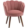 Image de HOMCOM Fauteuil Coquillage avec Dossier Coussin 66L x 66l x 78,5H cm Rose