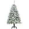 Image de HOMCOM Sapin de Noël Artificiel Enneigé 120H cm, 200 Branches Épines