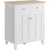 Image de HOMCOM Buffet de Cuisine Meuble de Rangement pour Chambre, Salon Bureau avec 2 Portes 2 tiroirs - 76 x 48 x 91 cm - Blanc et Aspect Bois
