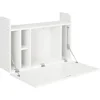 Image de HOMCOM Bureau Suspendu Table Murale Table d'ordinateur Murale et Tablette Rabattable avec rangements - 77 x 20 x 51 cm