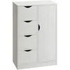 Image de HOMCOM Meuble de Rangement Buffet Moderne 1 Placard et 4 Tiroirs Blanc
