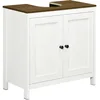 Image de kleankin Meuble sous lavabo Placard 60 x 30 x 60 cm Blanc et Aspect Bois