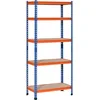 Image de HOMCOM Étagère Charge Lourde en métal à 5 Niveaux étagère de Garage étagère de Rangement capacité 1500 kg 80 x 40 x 182 cm Bleu Orange