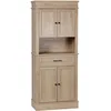 Image de HOMCOM Armoire de Cuisine Buffet Cuisine vaisselier Meuble de Rangement Style Moderne avec placards, étagères réglables, tiroir, et Niche, pour Salle à Manger, Salon, 74 x 39,5 x 183 cm, chêne Clair