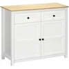 Image de HOMCOM Buffet 2 Portes 2 Tiroirs 100 x 40 x 85 cm Blanc Aspect Bois