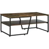 Image de HOMCOM Table Basse rectangulaire au Style Industriel 1 Plateau et 1 étagère de Rangement métal - 106 x 55 x 45 cm